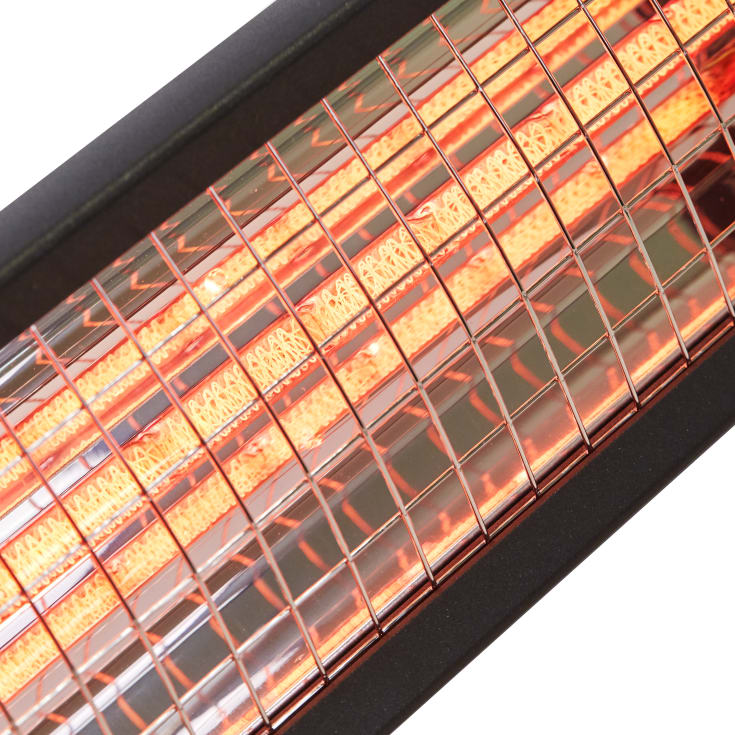 Heat1 infrarød terrassevarmer m/fjernkontroll, 500-1500W, antrasitt