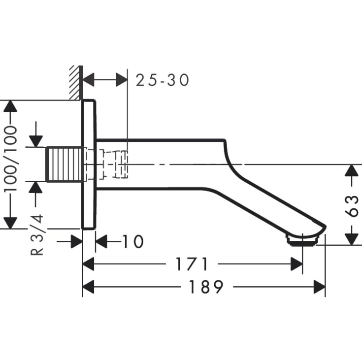 Axor Urquiola patrontut 180 mm krom
