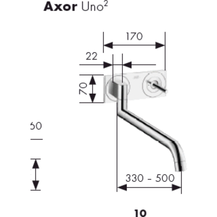 Axor Uno køkkenarmatur, stål