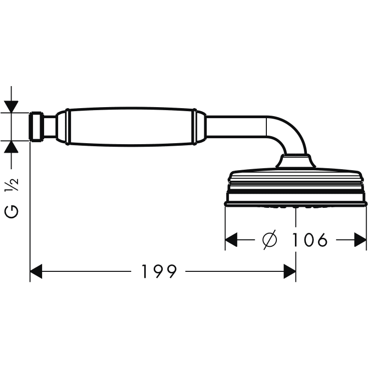 Axor Montreux håndbruser, børstet nikkel