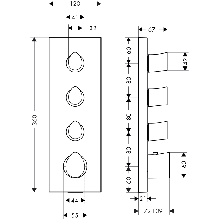 Axor Starck Organic brusearmatur, krom