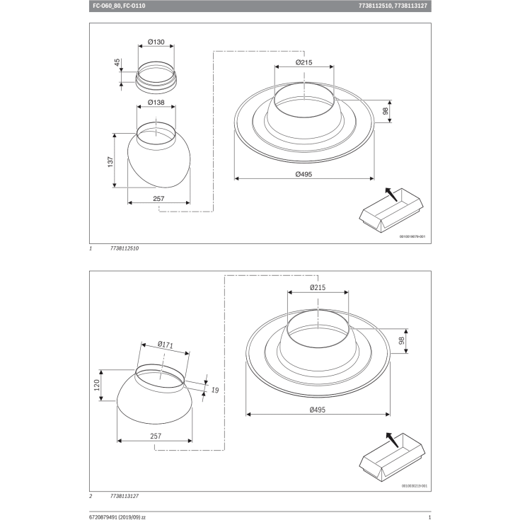 Bosch Ø 170/495 mm 0-15° taginddækning