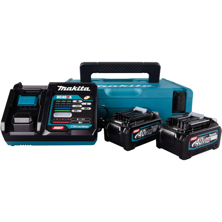 Makita XGT-batterisett, med lader, 2 x 40V/4,0 Ah