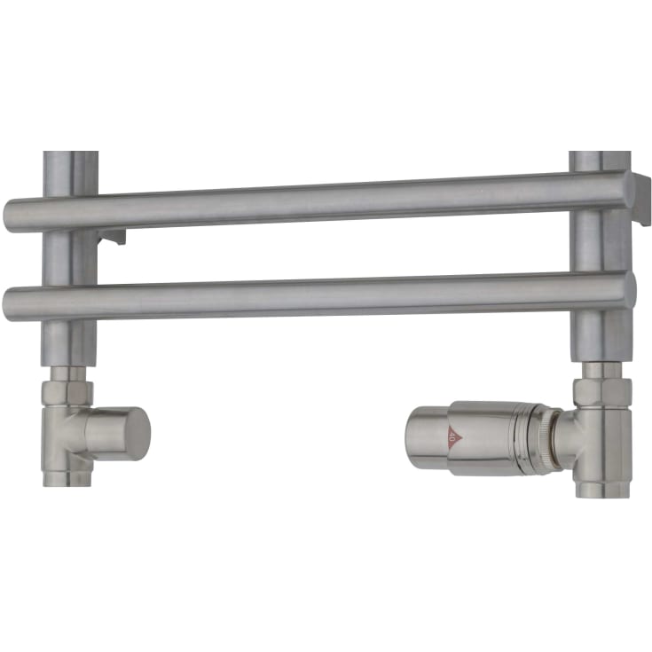 Ventilsæt m/returtermostat, ligeløbende, børstet rustfrit stål