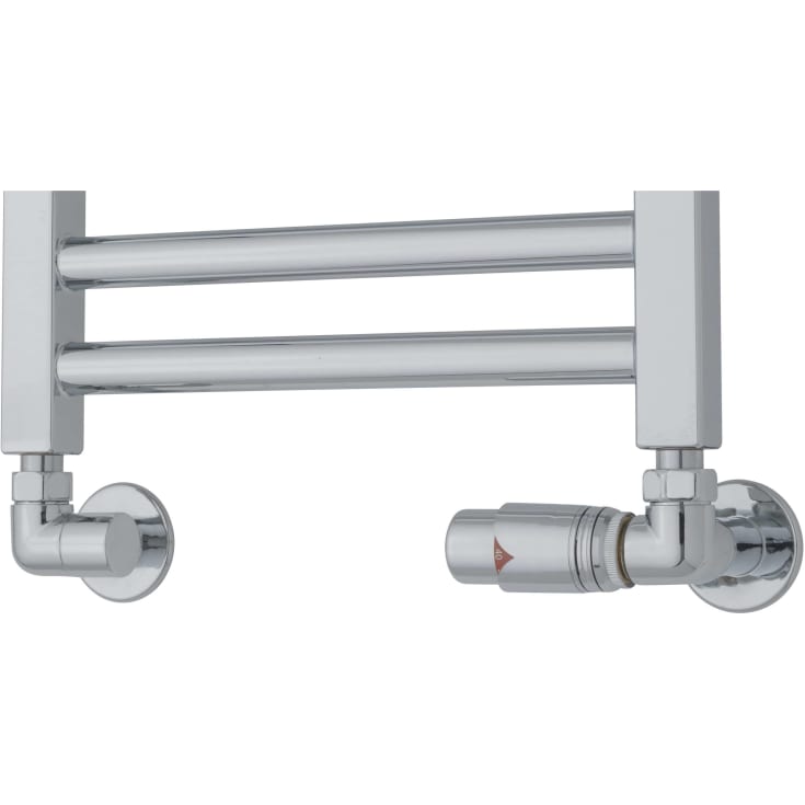 Ventilset med returtermostat i höger sida, vinkel, krom