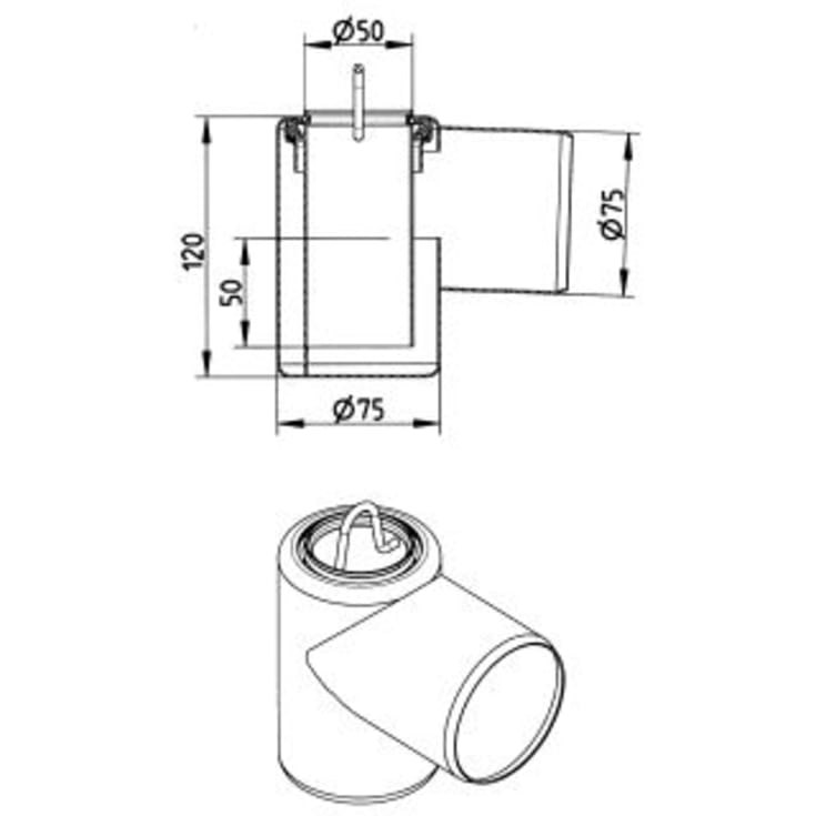 Blücher Waterline vandlås, Ø75 mm