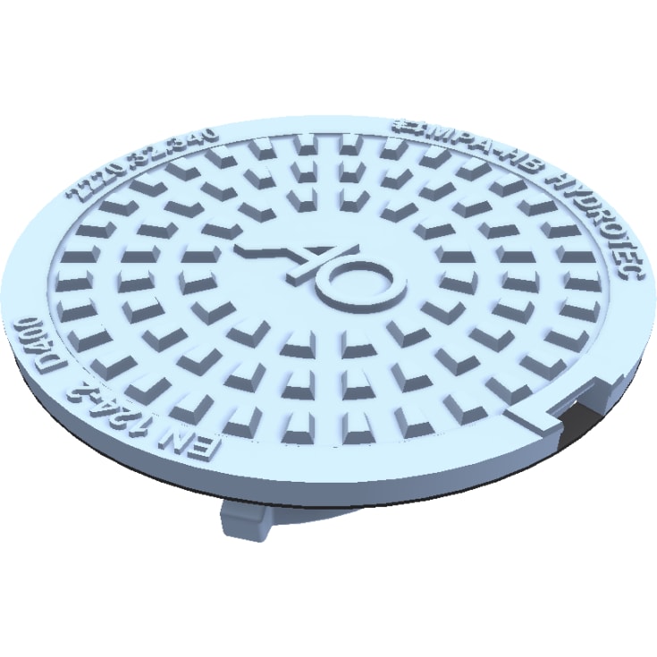 Duco 280/315 mm dæksel med pakning og fjederlås, 40 t, SG SORT