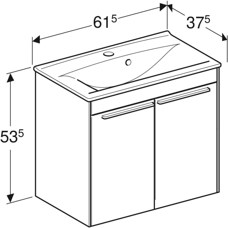 Ifö Sense Pro møbelpakke, 61,5x37,5 cm, mat grå