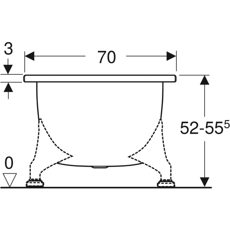 Ifö Caribia BK-PRO badekar, 147x69,5 cm, hvid