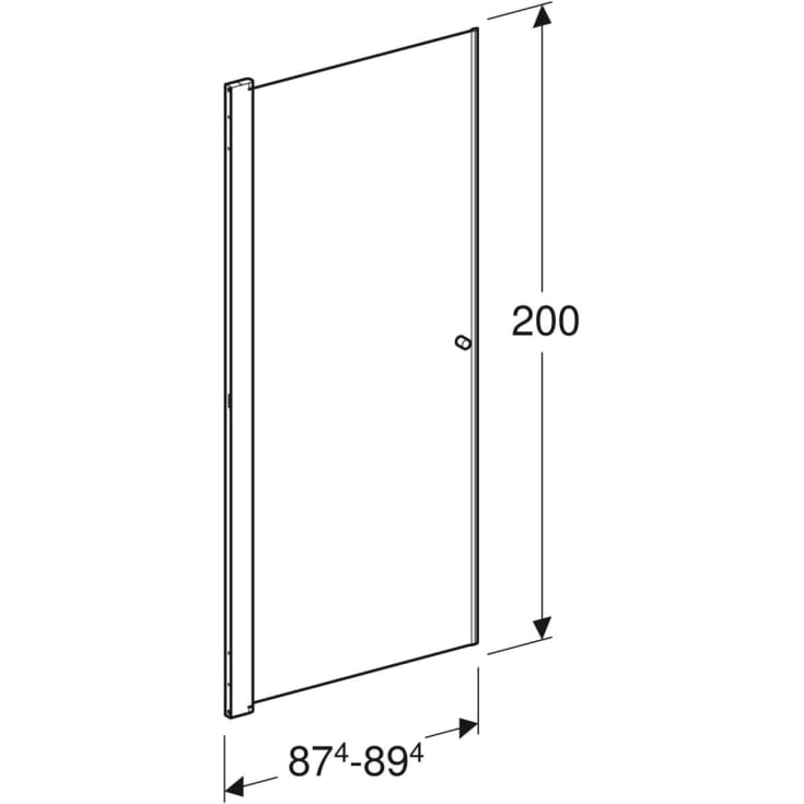 Contura Shower Space brusedør, 87 cm, klart glas, aluminium profil