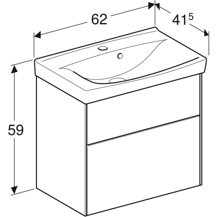 Ifö Sense Pro møbelpakke, 62x41,5 cm, mat hvid