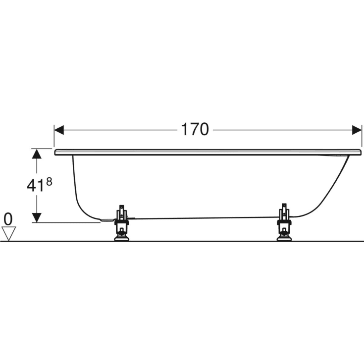 Ifö Caribia BK17 badekar, 170x70 cm