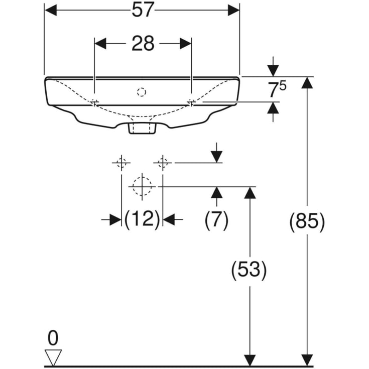 Ifö Spira håndvask, 57x43,5 cm, hvid