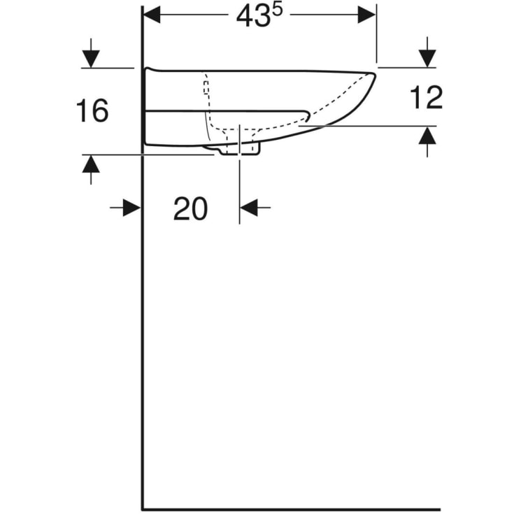Ifö Spira håndvask, 57x43,5 cm, hvid