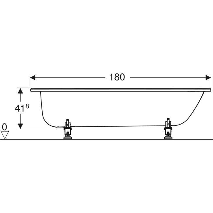 Ifö Caribia BK18 badekar, 180x80 cm, hvid