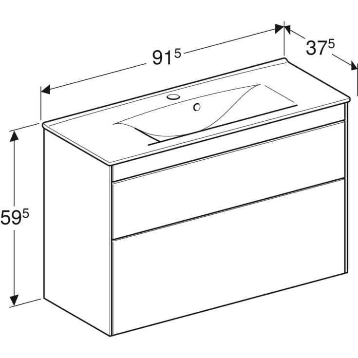 Ifö Sense møbelpakke 91,5x37,5 cm, hvid