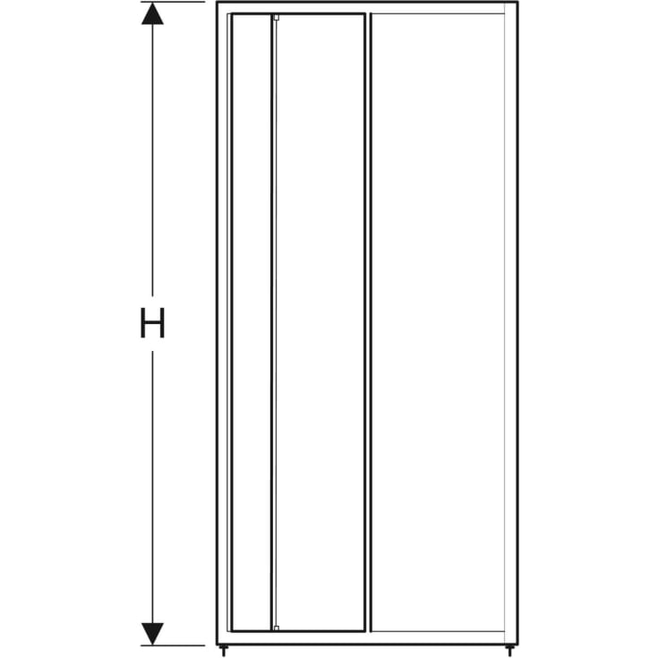 Contura Shower Next NK brusekabine overdel, lav model, skydedør, 80x80 cm, mønstret styren