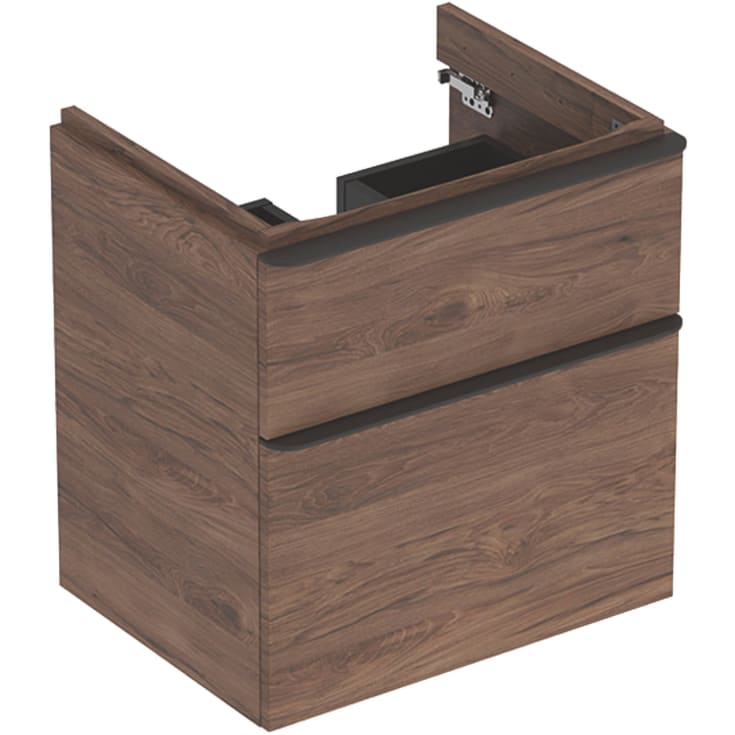Geberit Smyle Kvadratiskt tvättställsunderskåp, 58,4x47 cm, valnöt