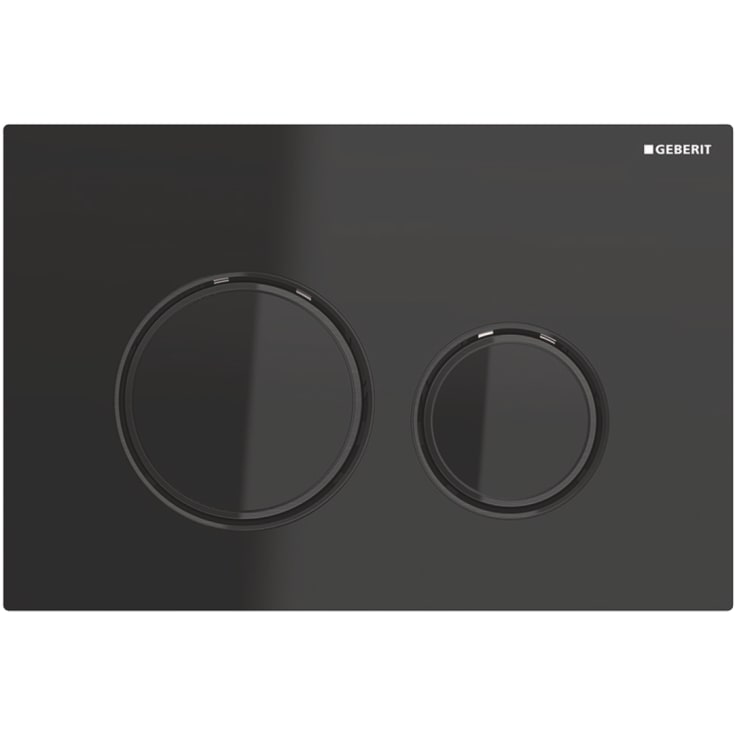 Geberit Sigma 50 Round betjeningsplate, sort glass/sort krom