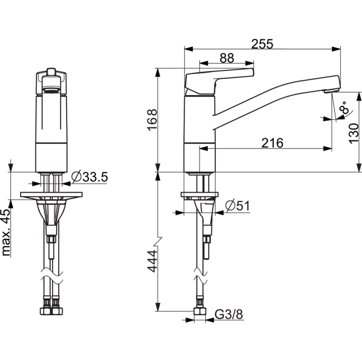 Oras Saga Style køkkenarmatur, krom