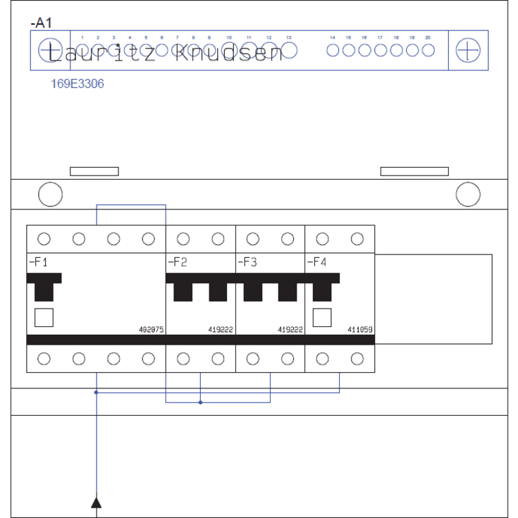 Færdigmonteret gruppetavle, LLK1 01.0002