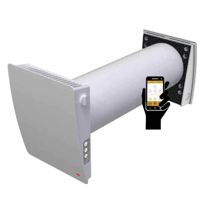 Duka One S6 Plus vifte med varmegjenvinning, Ø160 mm, wi-fi, hvit