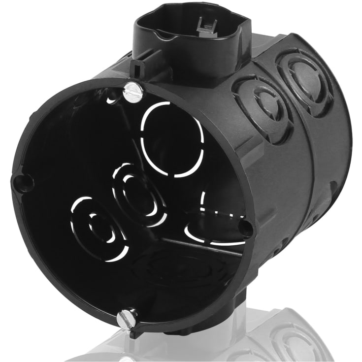 25 stk Indmuringsdåse Ø68 65mm, skruer for rør: 20/25mm, sort