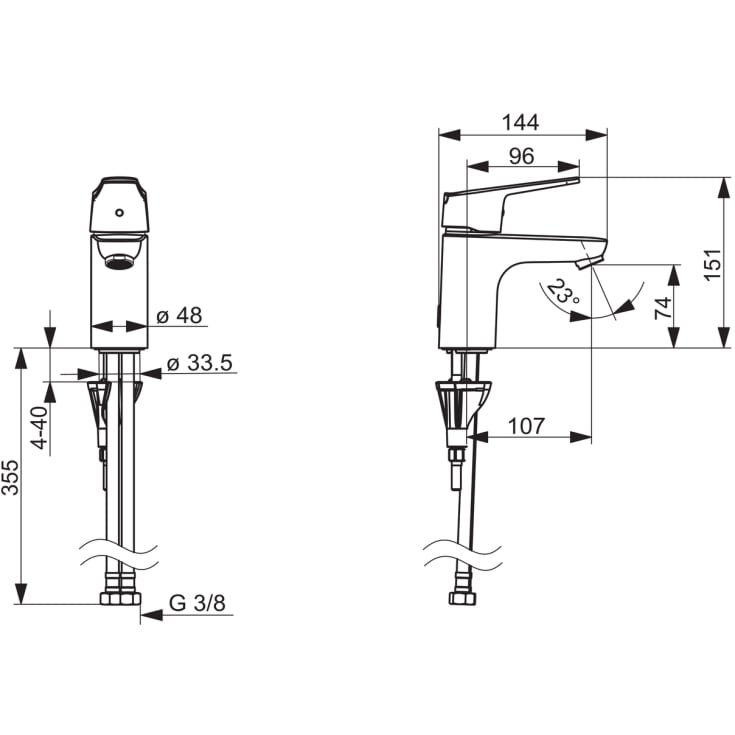 Oras Vega håndvaskarmatur, mat sort