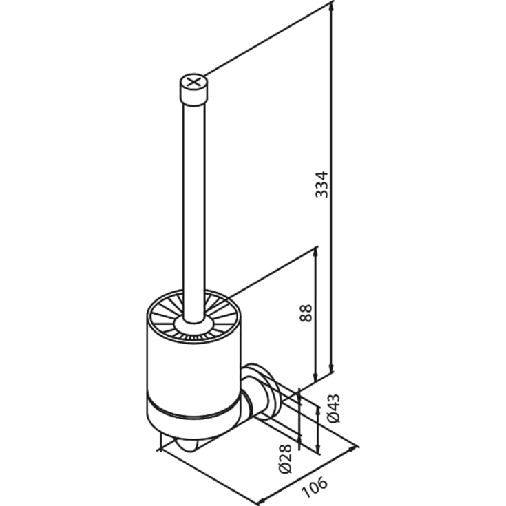 Damixa Silhouet toalettbørste, børstet messing
