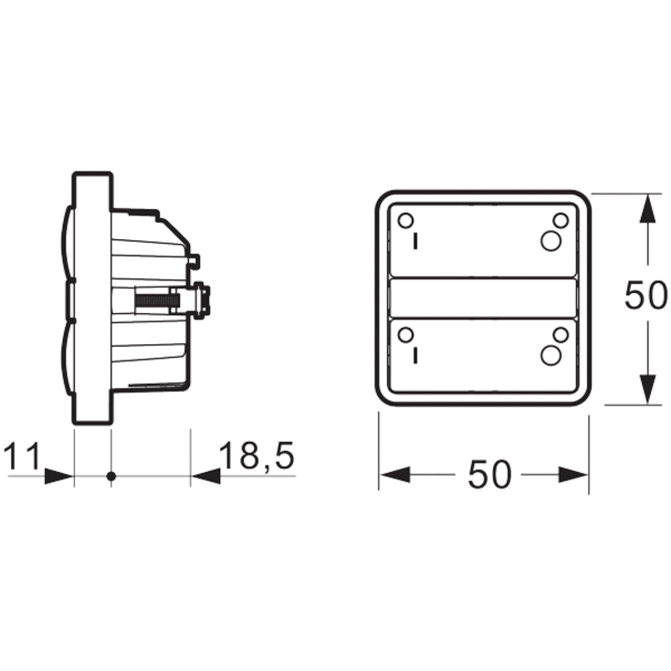 LK Fuga Wiser dobbelt relæ, 1M, uden afdækning