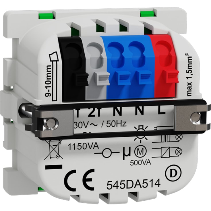 LK Fuga Wiser dobbelt relæ, 1M, uden afdækning