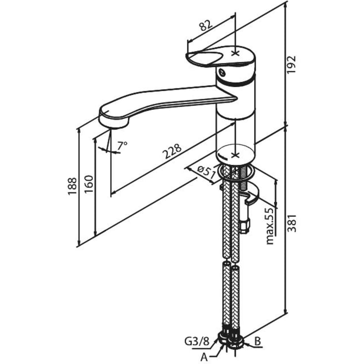 Damixa Clover Green køkkenarmatur, krom