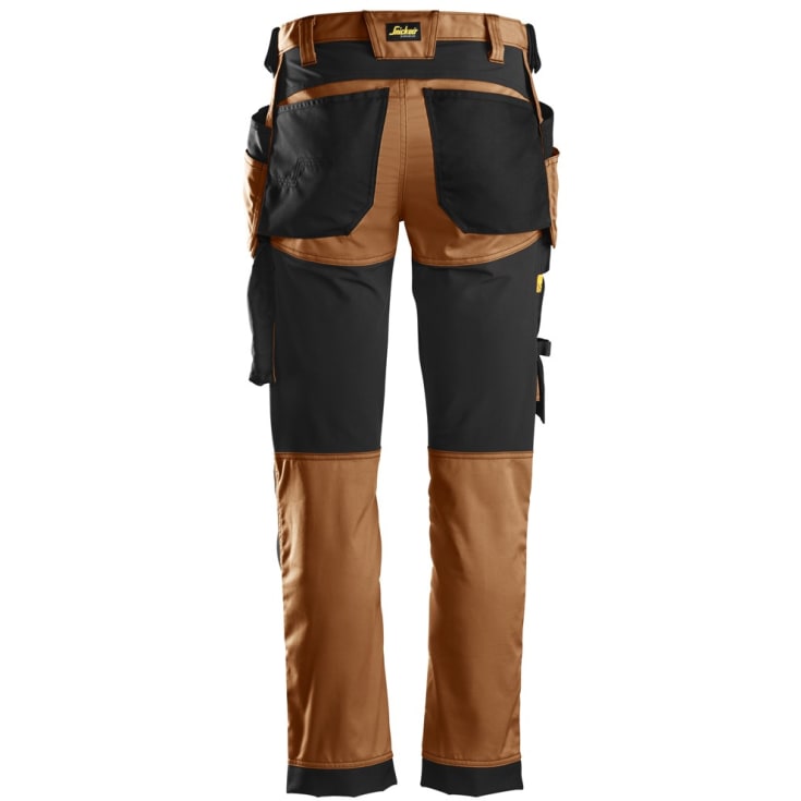 Snickers 6241 AllroundWork håndværkerbukser med stretch, brun/sort, str. 52