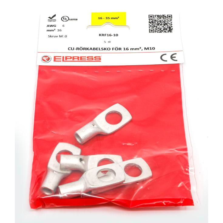 Rörkabelskor CU KRF16-10-CP (5 st påse)