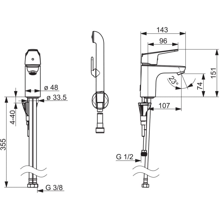 Oras Vega servantbatteri, krom