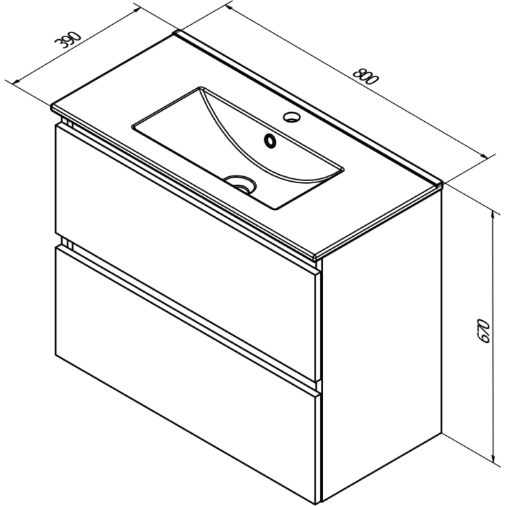 Sanibell Basicline møbelpakke, 80x39 cm, skotsk eg