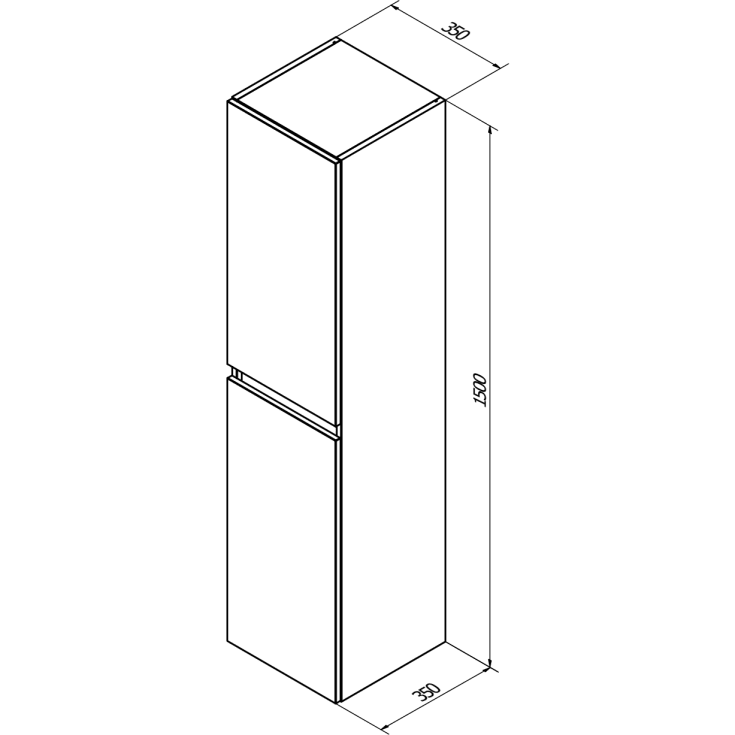 Sanibell Basicline högskåp, 35x150 cm, skotsk ek