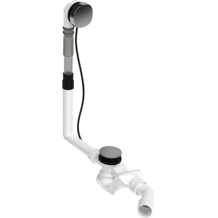 Duravit Quadroval av- og overløpssett, 53 cm, krom