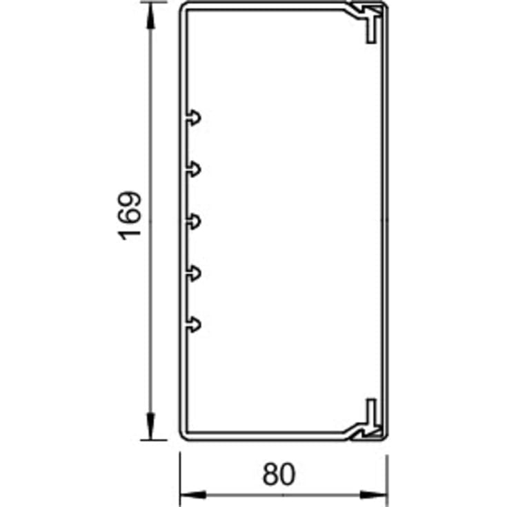 2 meter Kabelkanal WDK80170VW 80x170 perlehvid RAL 9016