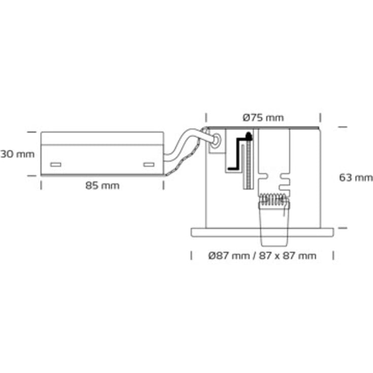 Nordtronic indbygningsspot med Ledvance GU10 pære, børstet alu, 3000K