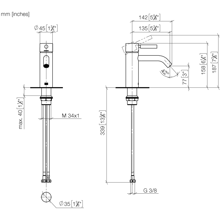 Dornbracht Meta håndvaskarmatur, krom