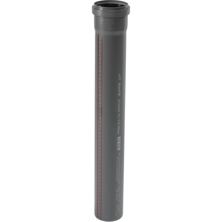 Wavin Wafix avloppsrör, Ø75 mm, 1000 mm, plast, grå