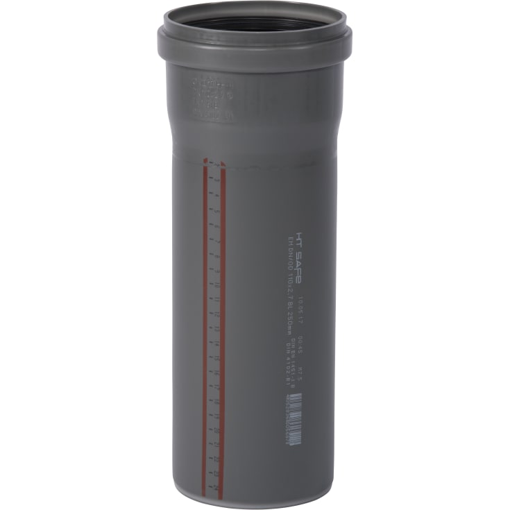 Ostendorf afløsrør Ø110mm, grå PP, 250mm