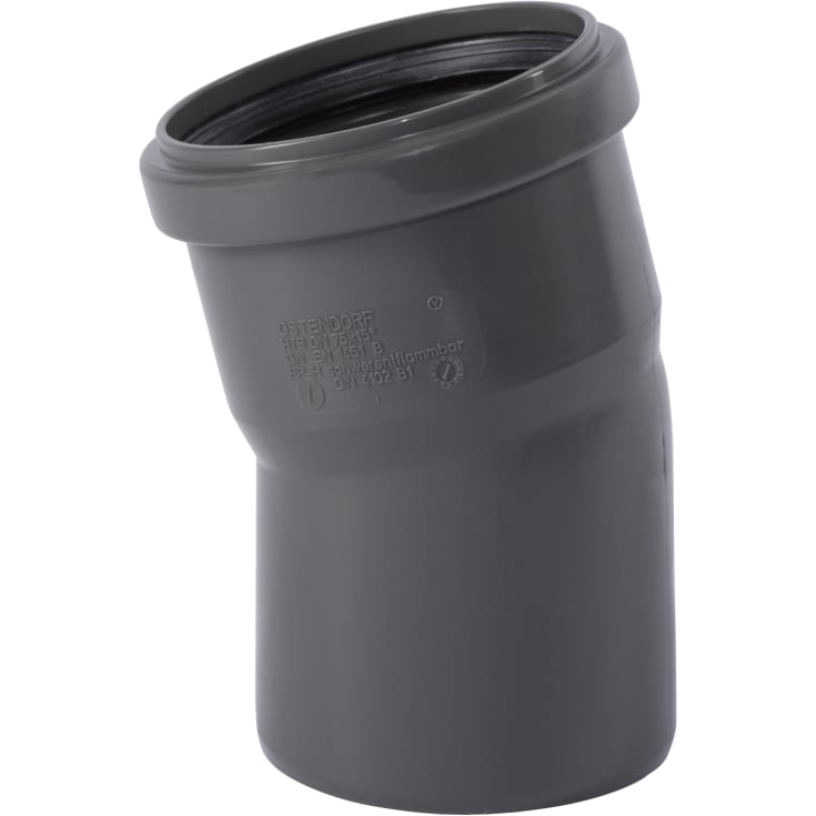 75 mm x 15° Bøjning afløb PP grå