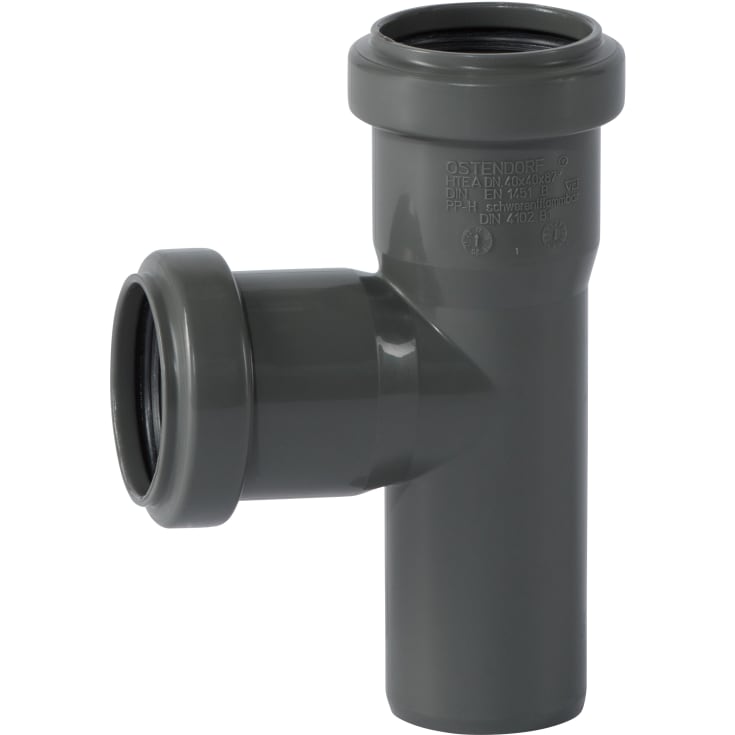 40 mm x 87° Grenrörsavlopp PP grå