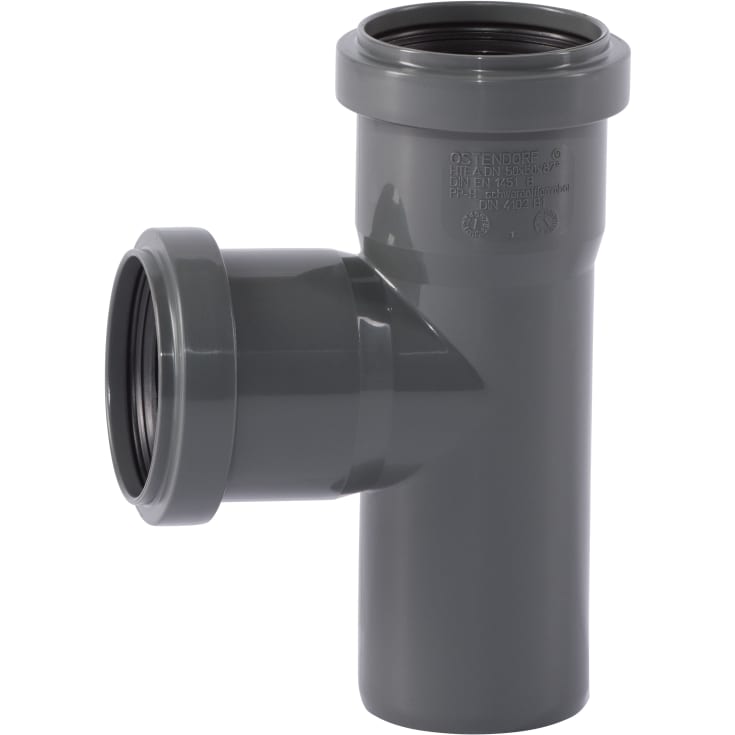 Ostendorf Ø50 mm x 87° Grenrørsavløp PP grå