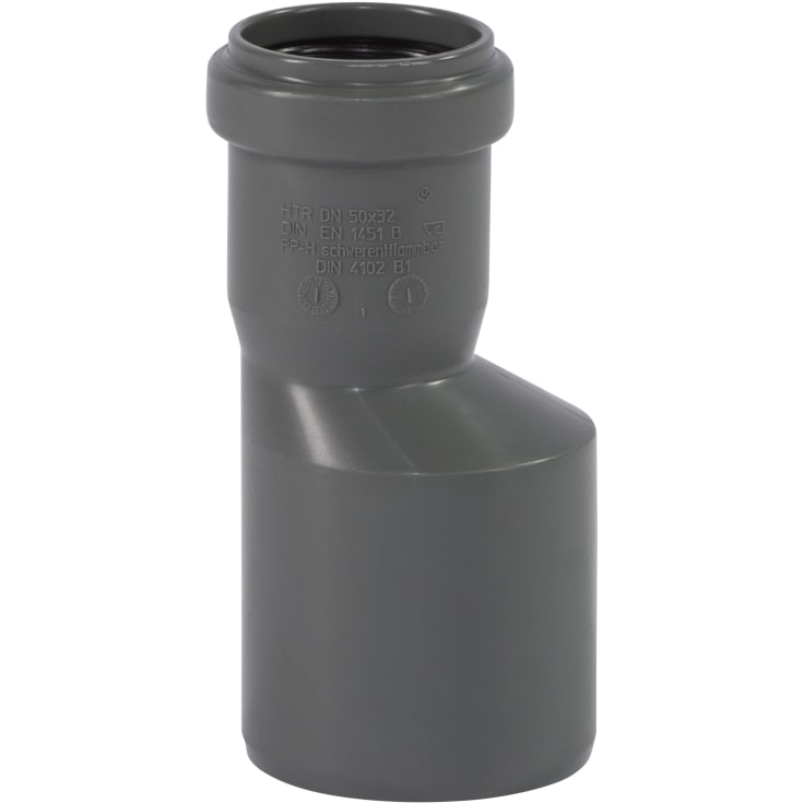 Ostendorf Ø50 x 32 mm reduktion PP grå, lang