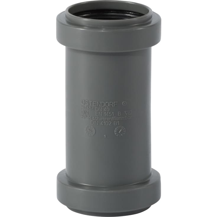 40 mm dobbelt muffe grå