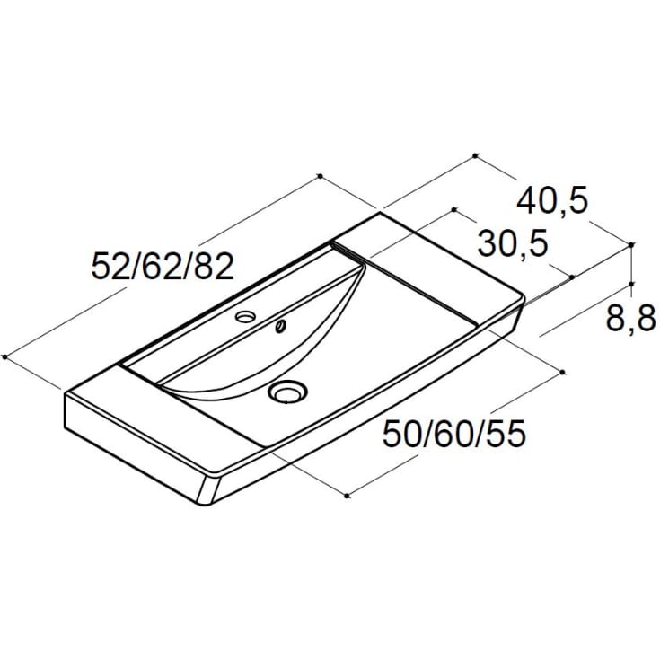 Dansani Cappella håndvask, 62x40,5 cm, hvid