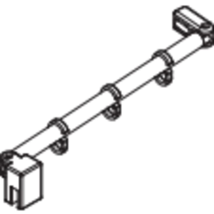 Kermi Raya TWD stabiliseringsarm, 70 cm, 45°, krom